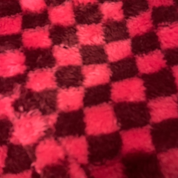 Pink checkers half zip hoodie - Picture 2 of 2